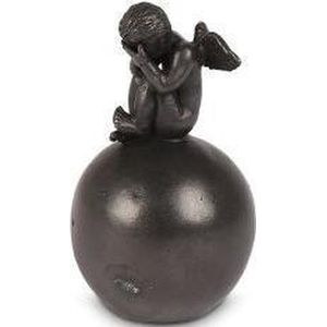 Mini - Asbeeld Dieren Urn Voor Uw Geliefde Dier Zittende engel in brons - Kat - Hond - Paard - Konijn 100 ML