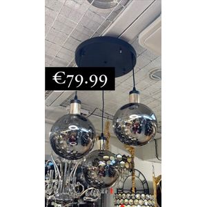 Smoke hanglamp met goud 3 bollen(25cm perbol) - homestar