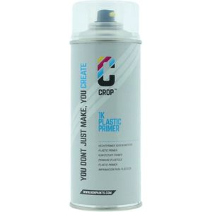 CROP Kunststof Primer Spuitbus - 400ml - 2M² - Sneldrogend - Primer voor Plastic, Kunststof en Polyester - Grondverf spuitbus - Premium Quality
