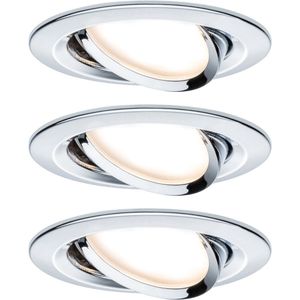 Paulmann 93488 Nova Inbouwlamp Set van 3 stuks LED LED 18 W Chroom (glanzend)