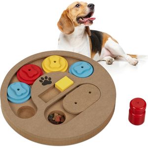 Relaxdays denkspel hond - intelligentie hondenspeelgoed - hondenpuzzel puppy - interactief