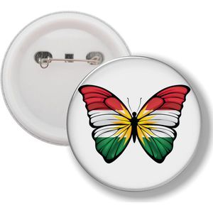 Button Met Speld - Vlinder Vlag Koerdistan