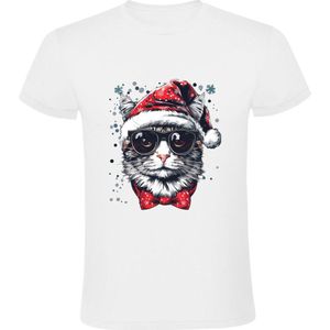Santa Cat Heren T-shirt - Kerst - Kerstmis - Kerstmuts - Kat - Dieren - Winter