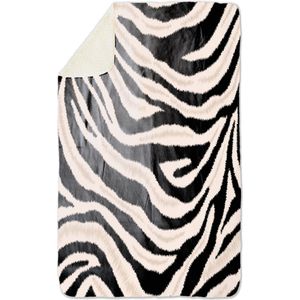 Fleecedeken Zebra, 96x146cm, Polyester Sherpa, FD2023312, deken met print