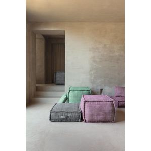 LIGNE PURE Mellow – poef – zitkussen – katoen – eco – handmade - modern – boho - Groen - 60x60