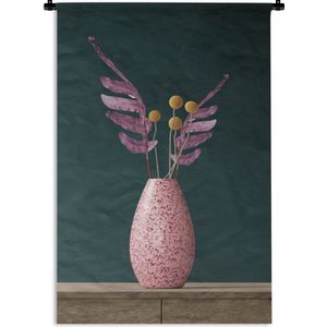 Wandkleed - Wanddoek - Stilleven - Planten - Vaas - 120x180 cm - Wandtapijt