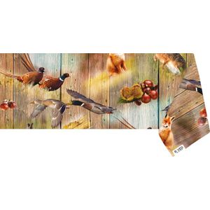 Raved Tafelzeil Hout Met Dieren  140 cm x  240 cm - PVC - Afwasbaar