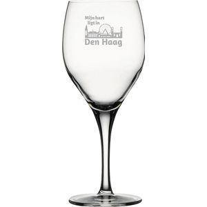 Gegraveerde witte wijnglas 34cl Den Haag