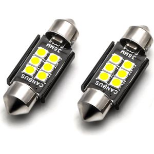 Dome - 36MM LED - CANBUS - 6SMD - Warm wit - 12V - Per stuk