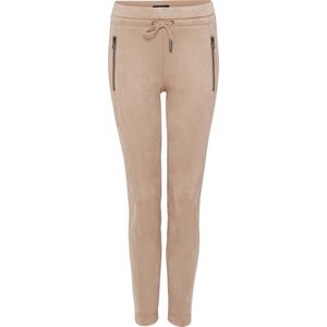 Opus - Kunstleren Broek Elvina Beige - Vrouwen - Maat 44