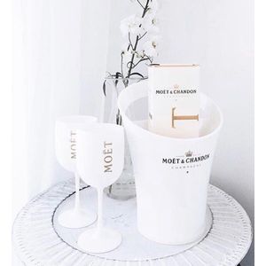 Moët & Chandon Ice Imperial Ice Bucket met 2 Glazen - Luxe Wijnkoeler / IJsemmer en Champagneglas 2x