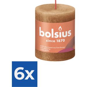 Bolsius Stompkaars Spice Brown Ø68 mm - Hoogte 8 cm - Kaneel - 35 branduren - Voordeelverpakking 6 stuks