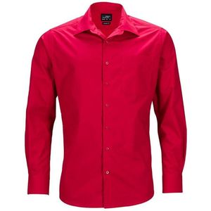 James and Nicholson Heren Longsleeve Zakelijk Shirt (Rood)