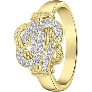 Lucardi Dames Goldplated ring Surinaamse mattenklopper - Ring - Cadeau - Moederdag - Staal - Goudkleurig