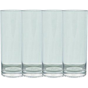 Set van 8x stuks onbreekbare kunststof camping/picknick longdrink glazen/waterglazen 360 ml - polycarbonaatglas