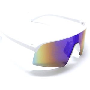 Ventoux Blanc- Matt Wit Sportbril met UV400 Bescherming - Unisex & Universeel - Sportbril - Zonnebril voor Heren en Dames - Fietsaccessoires