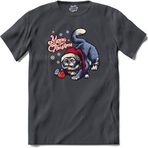 Chester de Kerst Kat - T-Shirt - Heren - Mouse Grey - Maat L