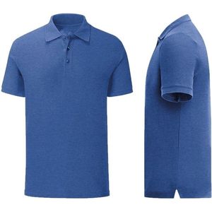Senvi - Fit Polo - Getailleerd - Maat M - Kleur Royal Blauw Melee - (Zacht aanvoelend)