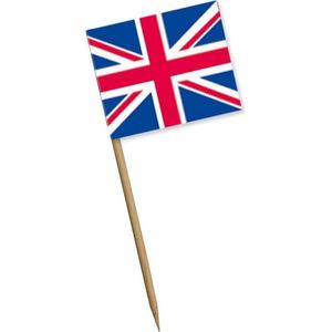 100x stuks Engeland prikkers 10 cm - Cocktailprikkers met Engelse vlag
