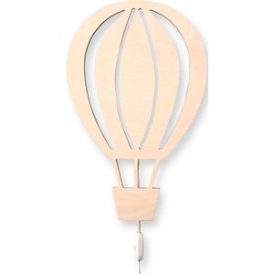 Houten wandlamp kinderkamer | Luchtballon - blank | toddie.nl