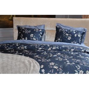 gebloemd dekbedovertrek Gentille Blauw - 240x200/220