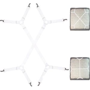 Verstelbare lakenspanner, 100-250 cm driehoekige stretcher, elastische lakenriemen met metalen clip voor kreukvrije lakens, matrassen, strijkplanken, banktoppers (2 stuks)