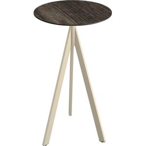 Essentials Infinity Tripod Statafel Zand Frame + Riverwashed Wood HPL 70 cm - 140061470 - Horeca & Professioneel