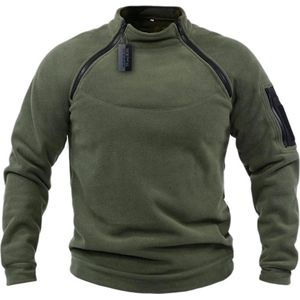 WiseGoods Premium Tactical Heren Trui - Fleece Truien Mannen - Outdoor Kleding - Thermo - Winterkleding - Kleren Man - Groen L