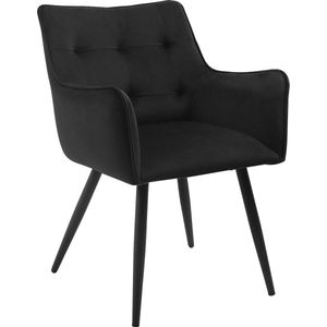 Rootz Velvet Eetkamerstoel - Elegante stoel - Comfortabele zit - Schuim met hoge dichtheid - Stevig metalen frame - Verstelbare antislipvoeten - 57 cm x 80 cm x 57 cm