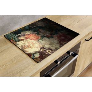 Inductiebeschermer - Flowers - 56x38 cm - Inductiebeschermer - Inductie Afdekplaat Kookplaat - Inductie Mat - Anti-Slip - Keuken Decoratie - Keuken Accessoires