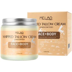 Tallow Crème - 1 + 1 GRATIS - Voor Gezicht & Lichaam – Geurloos, 100% Grasgevoerd Rundvet, Natuurlijk Bij Droge En Gevoelige Huid - Helpt o.a. Tegen Rosacea - Tallow Beef Crème Voor Gezicht & Lichaam
