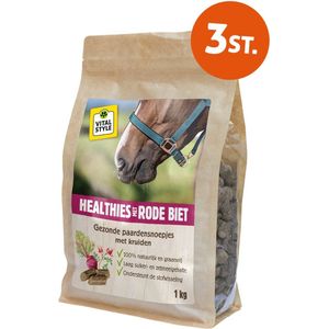VITALstyle Healthies Met Rode Biet - Paardensnoepjes - Laag In Suiker - 1 kg - 3 stuks