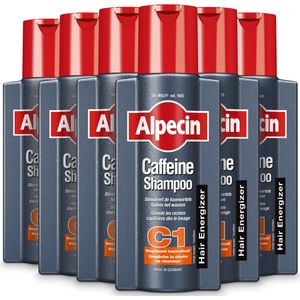 Alpecin Cafeïne Shampoo C1 6x 250ml | Voorkomt en Vermindert Haaruitval | Natuurlijke Haargroei Shampoo voor Mannen