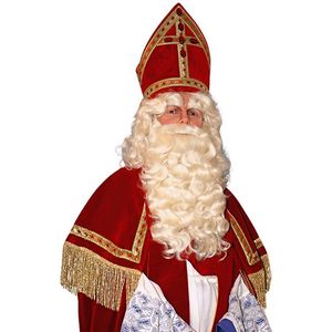 Pruik & baard Sinterklaas losse snor en wenkbrauwen deluxe