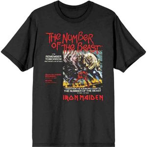 Iron Maiden - Number Of The Beast Vinyl Promo Sleeve Heren T-shirt - S - Zwart