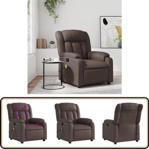 vidaXL Massagestoel Verstelbaar Kunstleer Bruin Massagestoel - Massagestoelen - Fauteuil - Relaxfauteuil