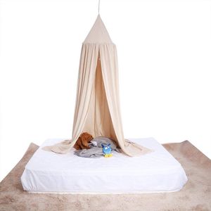 Peuter bed luchten, kinder hemelbed wieg, mooie katoenen ronde koepel opknoping hemelbed voor kinderen slaapkamer decor, 235cm (kaki)