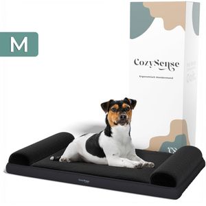 CozySense® – Hondenkussen - Orthopedisch Hondenkussen - 75 X 45 Cm – Maat M - 30 Dagen Uitproberen - Waterdicht – Ergonomische Comfort en Gewrichtsondersteuning - Geschikt Als Benchkussen & Hondenbed - Zwart