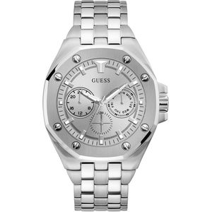 Guess watches top gun GW0278G1 Mannen Quartz horloge - 46 mm - Zilverkleurig