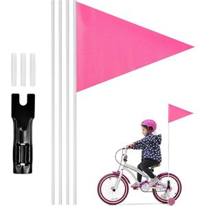 Hoogwaardige Fietsvlag kinderfiets roze - veiligheidsvlag kinderfiets - zorgt voor veiligheid voor uw kinderen! - fiets accessoires