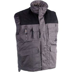 Herock Donar bodywarmer Lange rug (0902) - Grijs | Zwart - XL