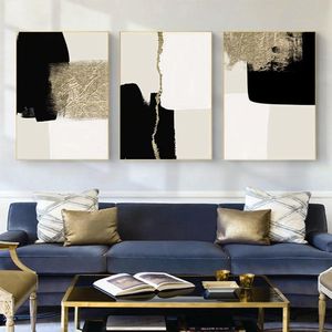Abstracte geometrische lijnenafbeelding set voor woonkamer en slaapkamer decoratie - zonder lijst, modern behangkunstwerk - 560 x 90 cm x 3