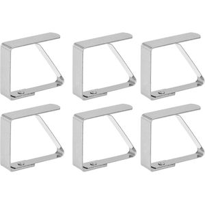 Tafelkleedklem - roestvrij staal - 4 stuks - zilver