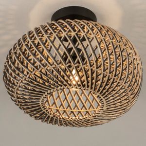 Lumidora Plafondlamp 15159 - Plafonniere - MAZE - E27 - Zwart - Naturel - Metaal - ⌀ 30 cm