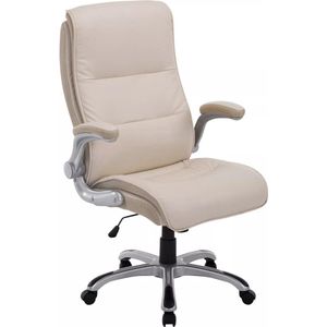 In And OutdoorMatch Bureaustoel Flavia - Crème - Kunstleer - Voor volwassenen - Ergonomische bureaustoel - Op wielen - In hoogte verstelbaar
