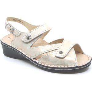 Finn Comfort, SANTORIN, 02667-769481, Champagne kleurige dames sandaal wijdte F