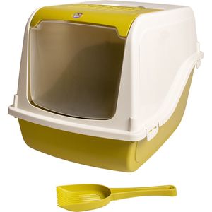 Duvoplus - Kattenbak - Kat - Kattentoilet Sybil Met Filter En Schepje 57x38x38cm Mustard - 1st