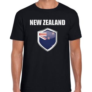 Nieuw Zeeland landen t-shirt zwart heren - Nieuw Zeelandse landen shirt / kleding - EK / WK / Olympische spelen New Zealand outfit L