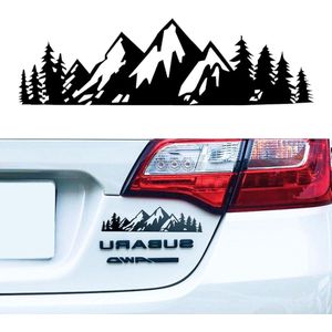 Bergstickers sneeuw grafische vinylstickers zijstickers voor camper auto motorkap decoratie - zwart .