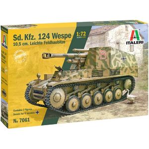 1:72 Italeri 7061 SD.KFZ.124 Wespe Tank Plastic Modelbouwpakket